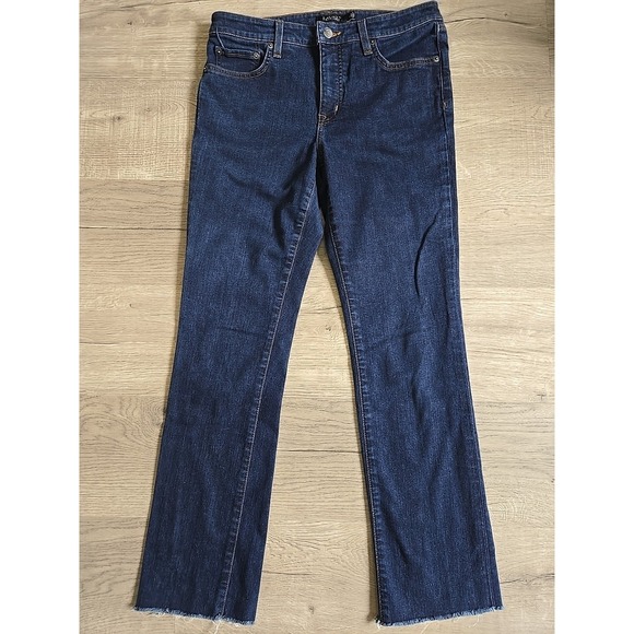 Lauren Ralph Lauren Denim - Lauren Ralph Lauren Women's Black Label Fray Hem Denim Jeans Sz 10 Straight Leg